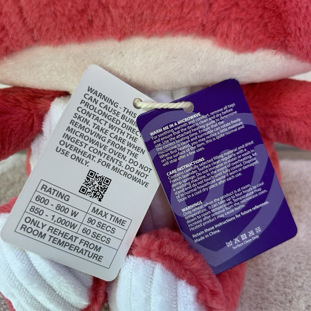 NWT‎ Warmies Red Toadstool Plush Huggable, Microwavable Lavender Intelex - Picture 3 of 6